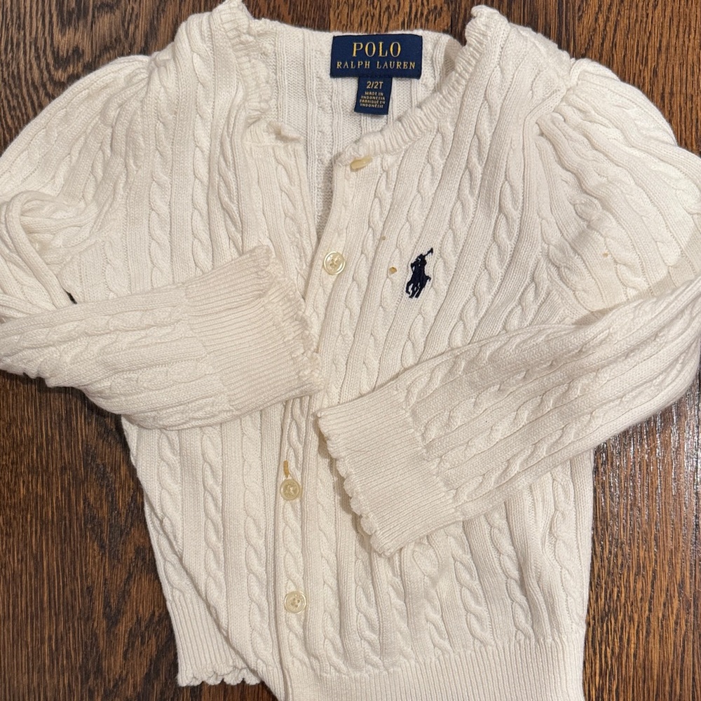Polo by Ralph Lauren Kids Cream Cable Knit Sweater